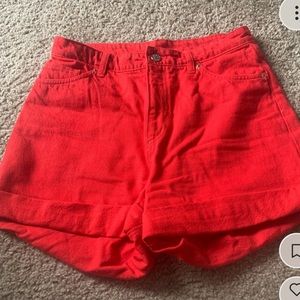 Monki high waisted denim shorts